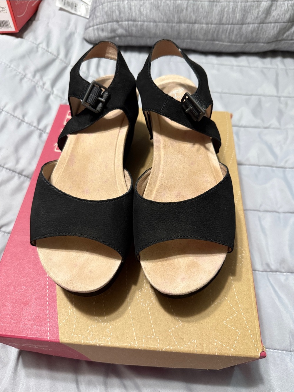 Dansko Black Open-Toe Ankle Strap Sandals